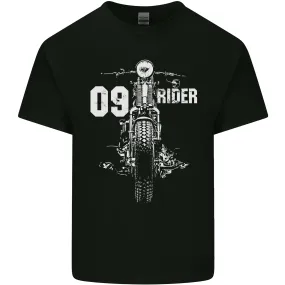 09 Motorbike Rider Biker Motorcycle Kids T-Shirt Childrens