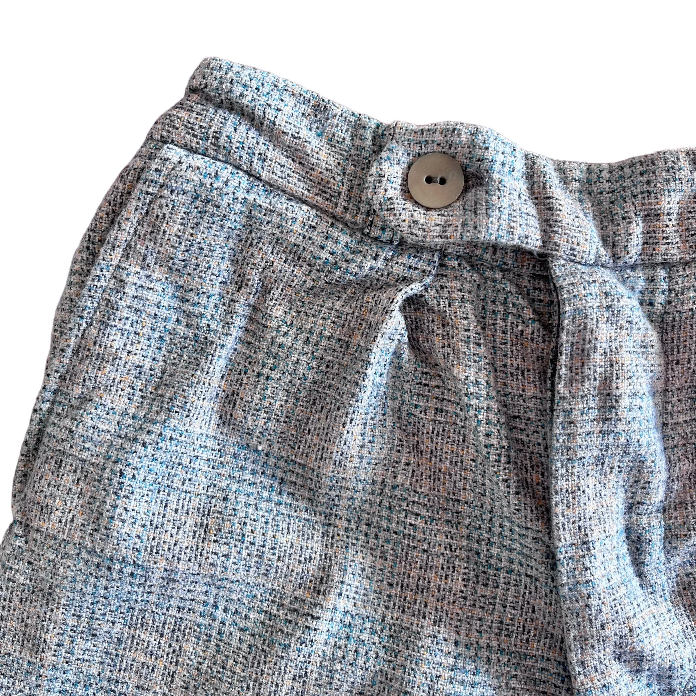 1960's Grey / Blue Check  Children's Shorts /  5-6 Years