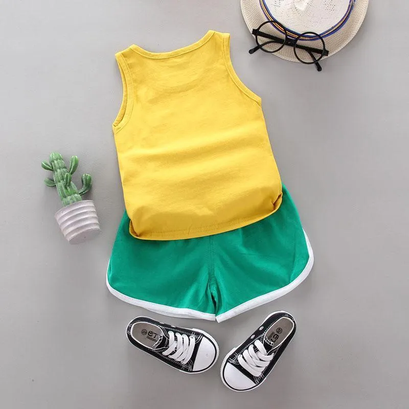 2-piece Dinosaur Pattern Vest & Shorts for Children Boy