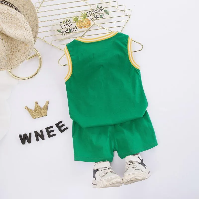 2-piece Numbers Pattern Vest & Shorts for Children Boy