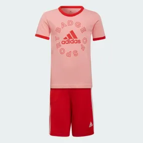 Adidas Essentials Logo Kids-Unisex Lifestyle Suit Pink/Red