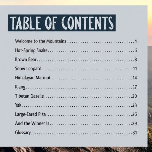 And the Winner Is...Who Lives the Highest in the Mountains By Meish Goldish Grade 3