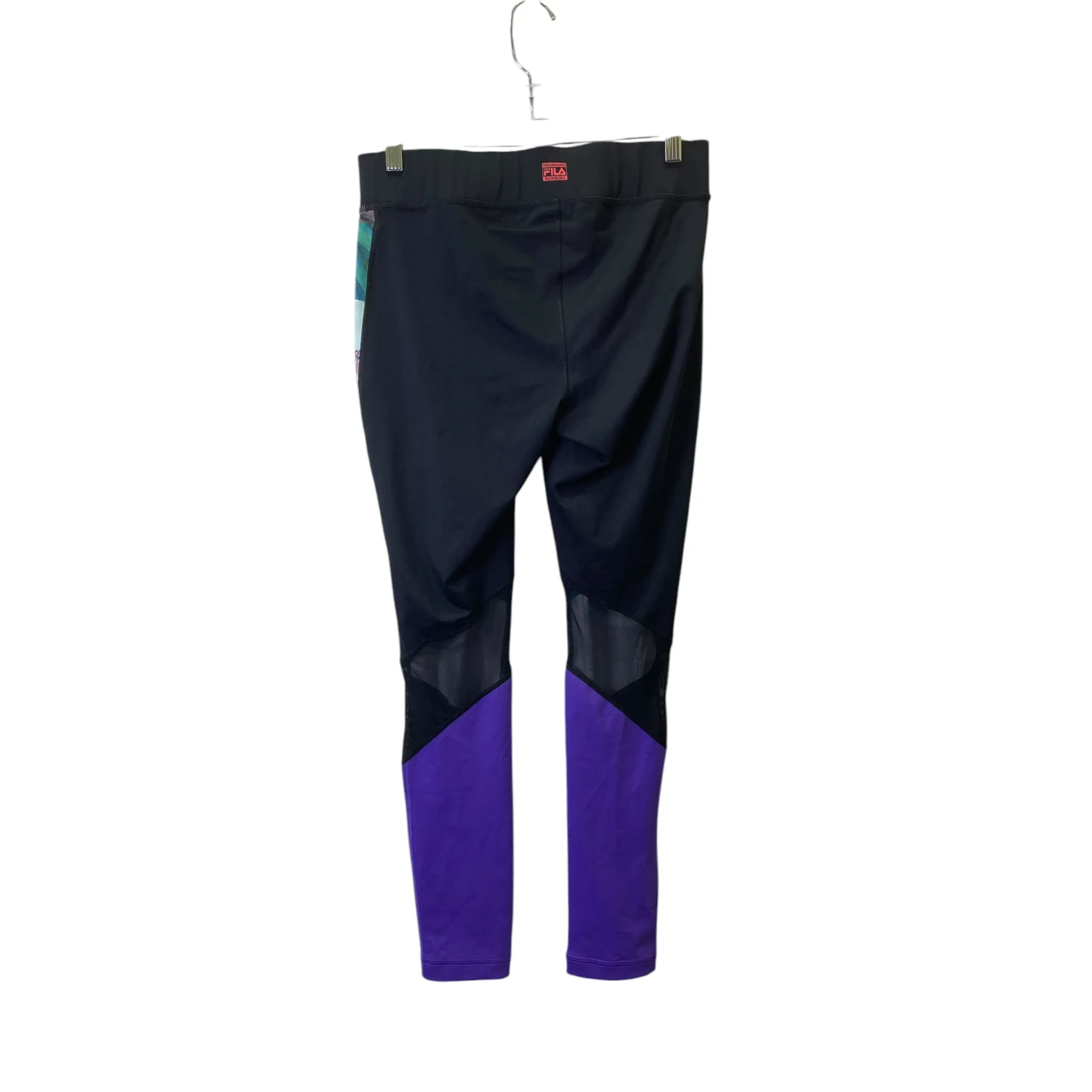 Athletic Leggings By Fila In Black & Blue, Size:M