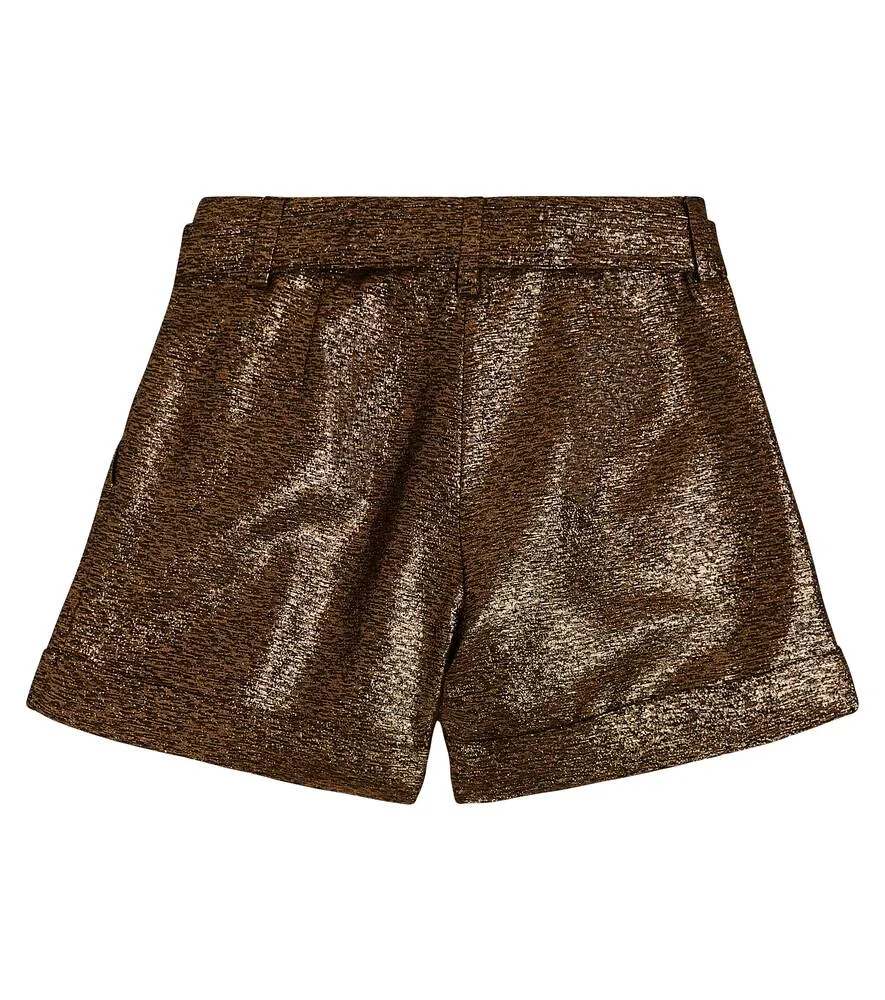 Balmain lamé shorts, gold