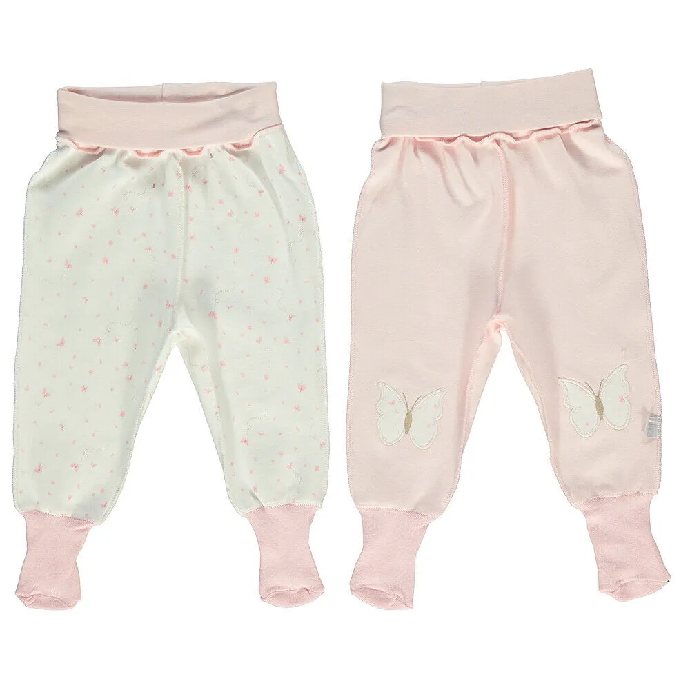 Bebetto Baby Girl Footed Leggings Butterfly 2-Pack (6-9mths)