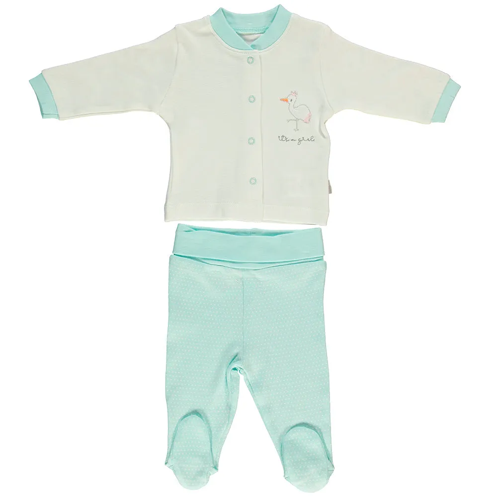 Bebetto Top And Leggings Set Stork 2-Piece (0-9mths)