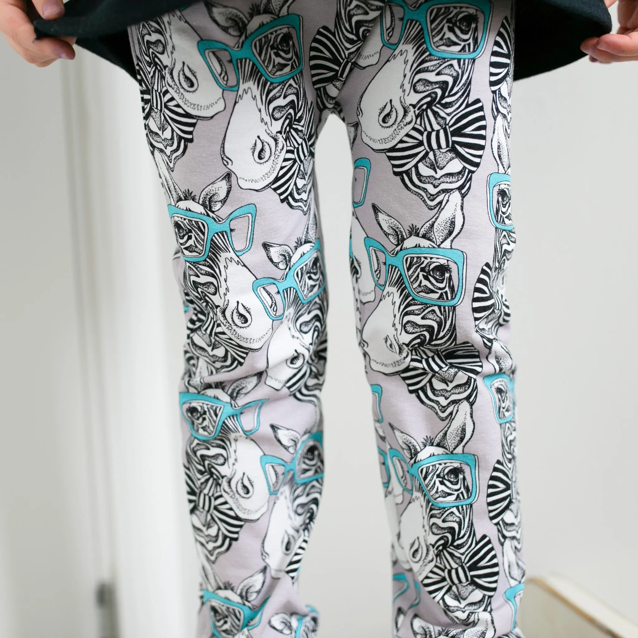 Blue spec Zebra Print Baby Leggings