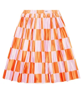 Bobo Choses Pleated Satin Skirt, Red