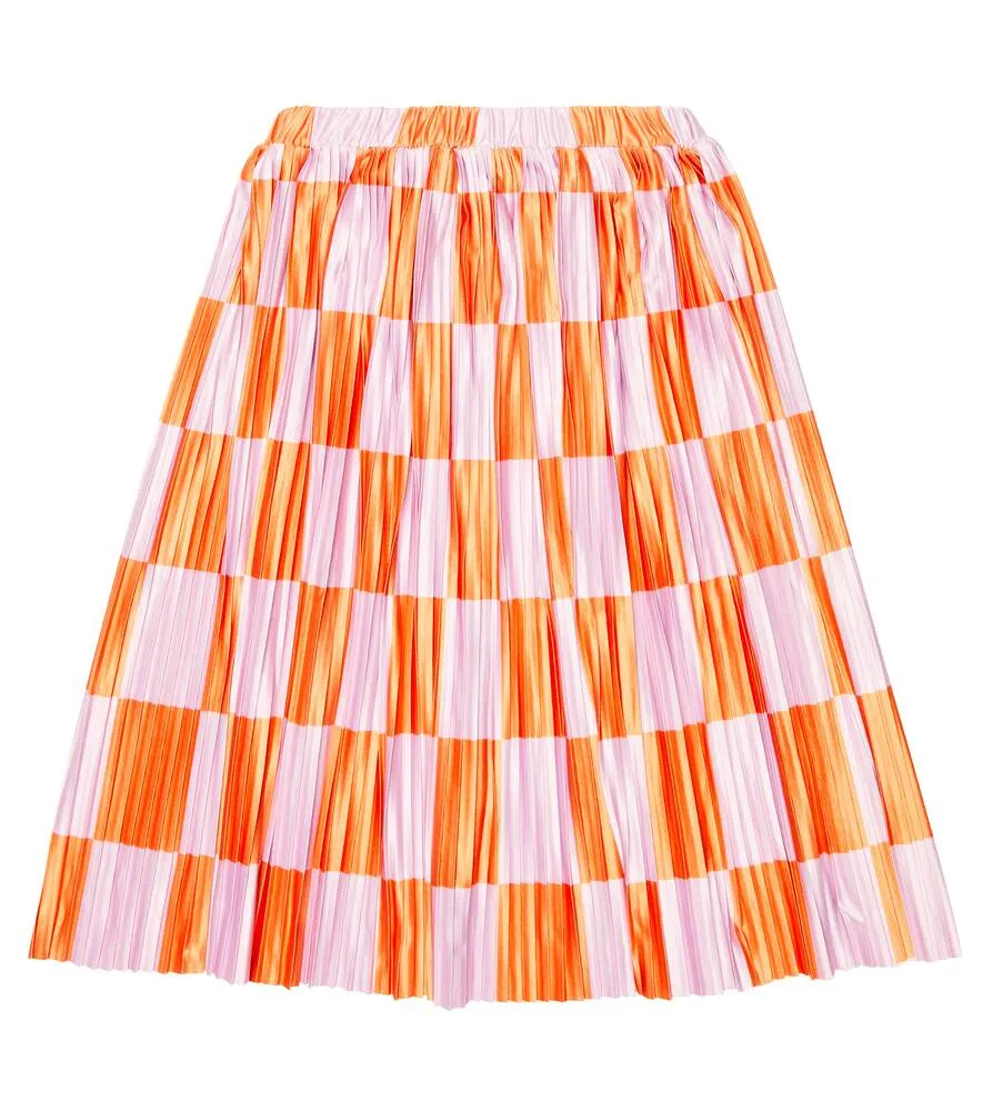 Bobo Choses Pleated Satin Skirt, Red