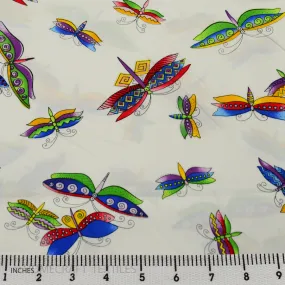 Bright Dragonflies Cotton Print