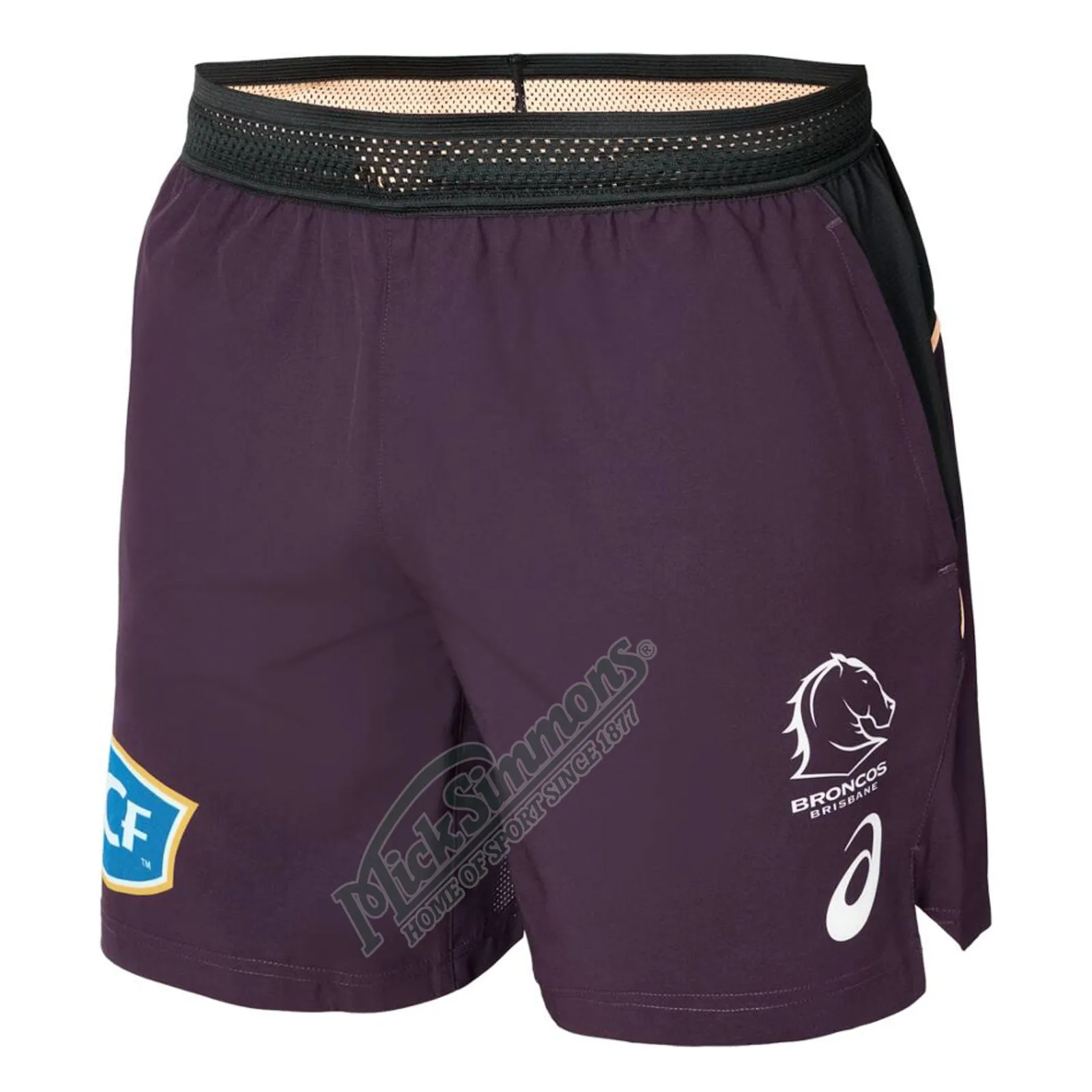 Brisbane Broncos 2024 Men's Home Training Shorts NRL Rugby League by Asics