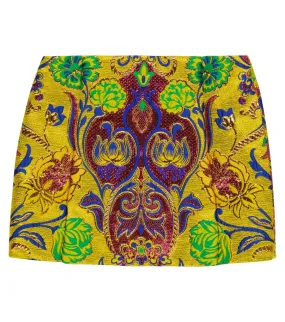 Brocade skirt with floral print Dolce&Gabbana, multicolor