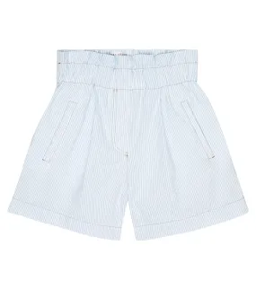 Brunello Cucinelli striped cotton shorts, blue