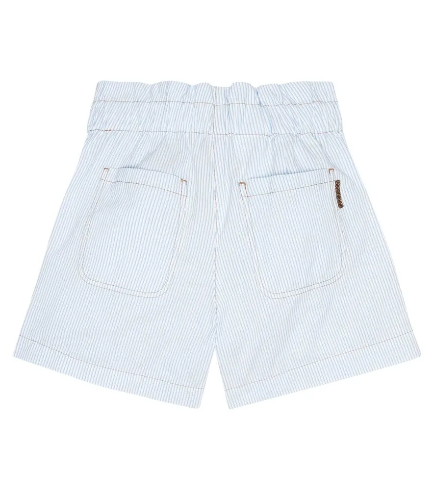 Brunello Cucinelli striped cotton shorts, blue