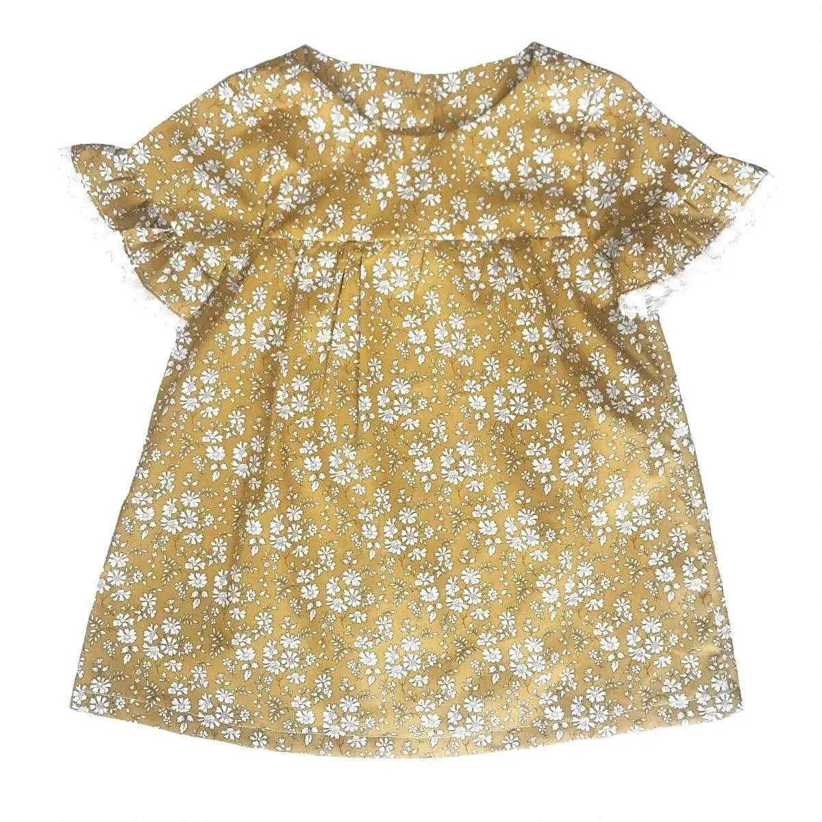 CAPEL MUSTARD Liberty Short Sleeve Dress