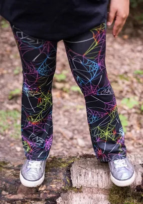 Children's Multicoloured Web Print Flare Leggings