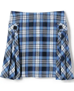 Children's school uniform for girls slim plaid skirt with side pleats above the knee Lands' End