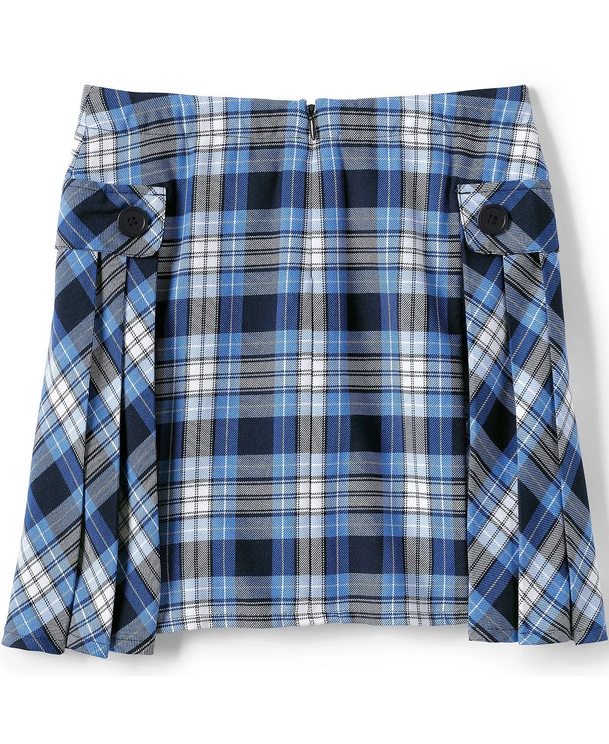 Children's school uniform for girls slim plaid skirt with side pleats above the knee Lands' End