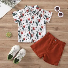 Children's Short-sleeved Shorts Shirt Suit