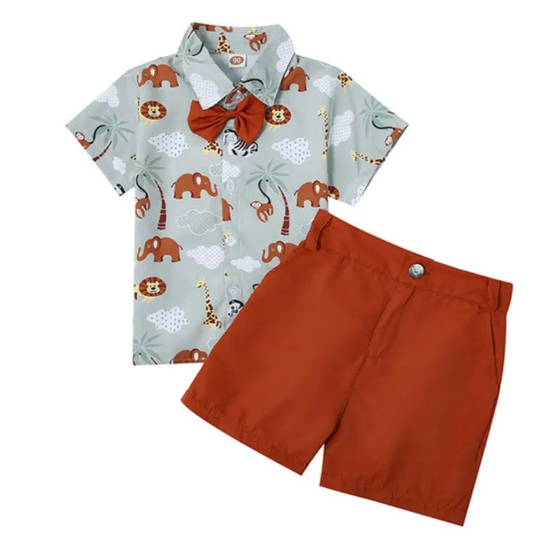 Children's Short-sleeved Shorts Shirt Suit