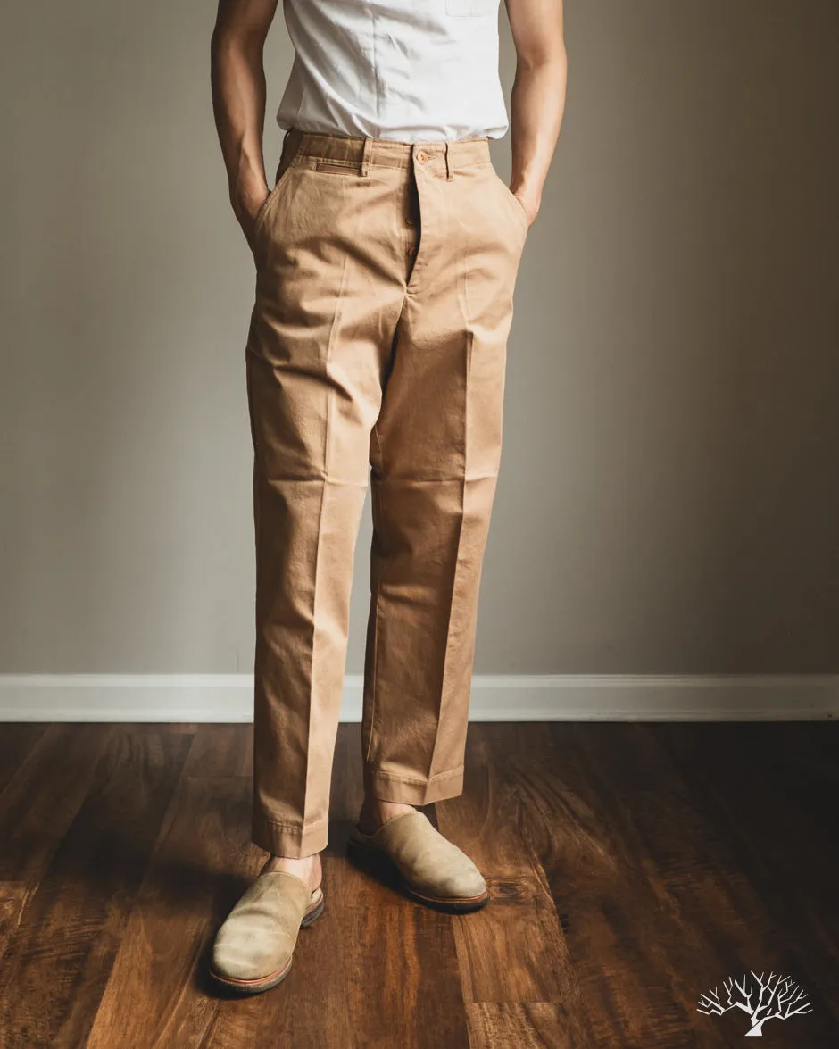 CHINO01 - Wide Cut Chinos - Khaki