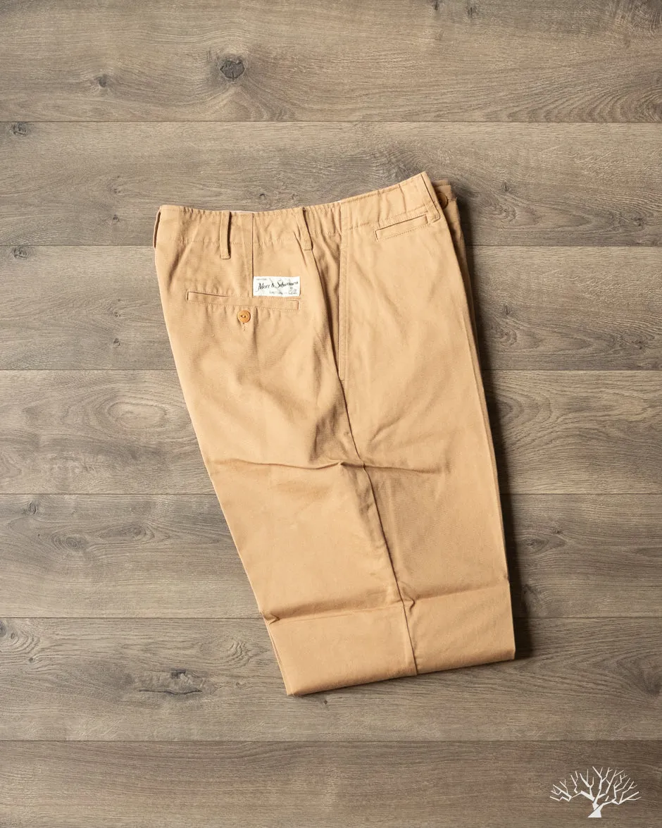 CHINO01 - Wide Cut Chinos - Khaki