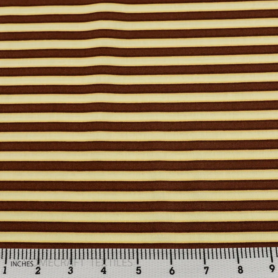 Chocolate Summer Stripe Cotton Print