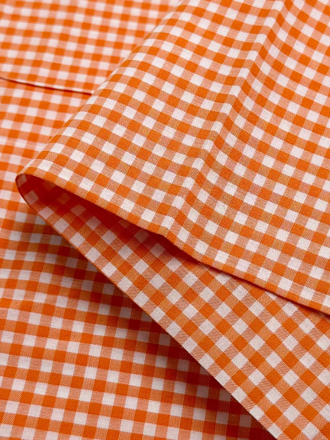 Cotton Gingham Mini - Orange - 112cm