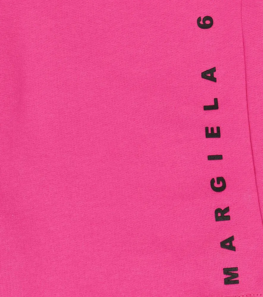 Cotton jersey shorts with MM6 Maison Margiela logo, pink