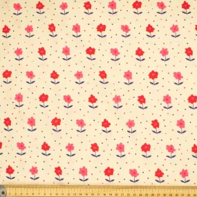 Country Side Collection #13 Cartoon Flower on Peach Cotton Prints