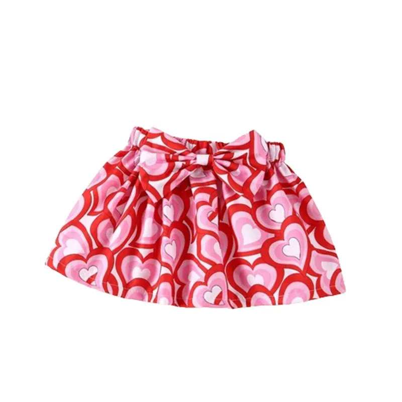 Cross Mirror New Children's Love Bow Half Skirt Sweet Princess Children's Half Skirt Wholesale