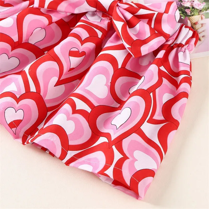 Cross Mirror New Children's Love Bow Half Skirt Sweet Princess Children's Half Skirt Wholesale