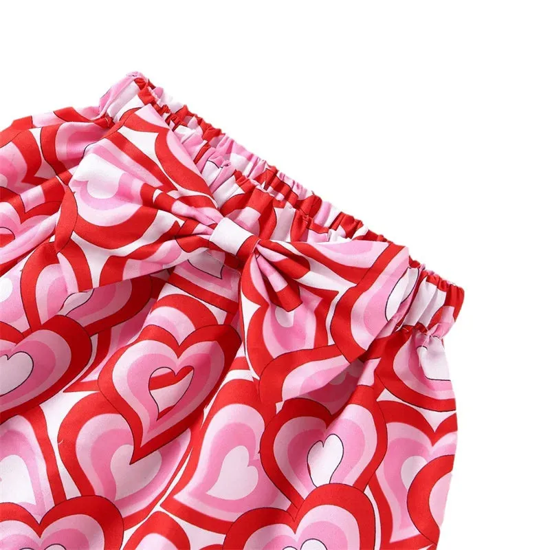 Cross Mirror New Children's Love Bow Half Skirt Sweet Princess Children's Half Skirt Wholesale