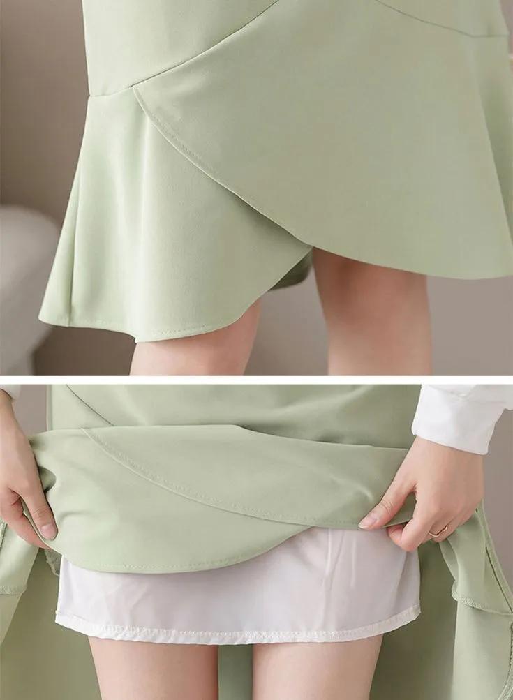 Cute A line chiffon irregular skirt wrap hip skirt     S2821