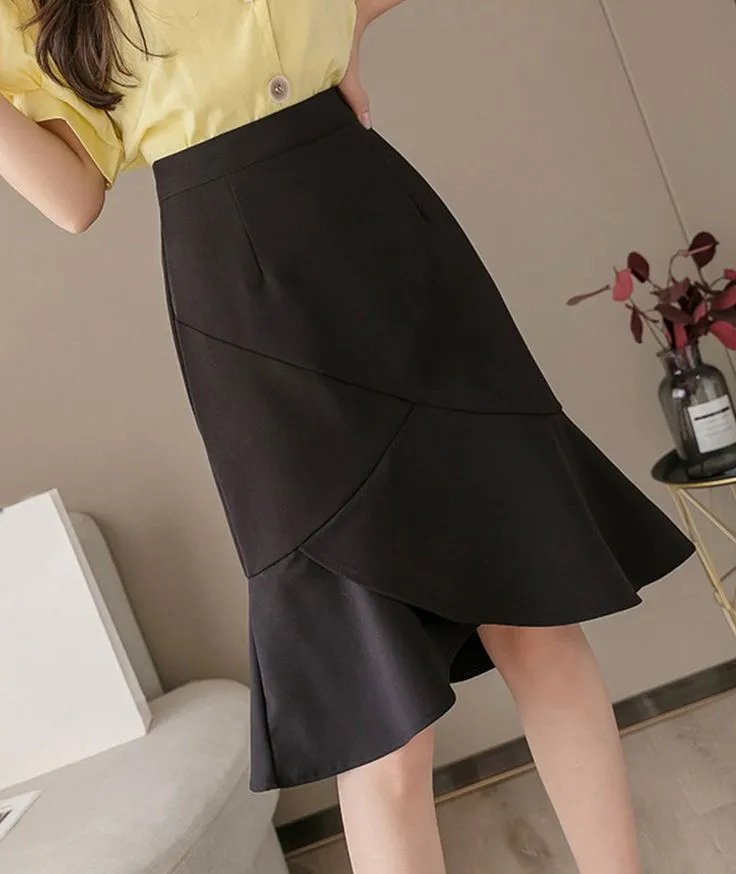 Cute A line chiffon irregular skirt wrap hip skirt     S2821