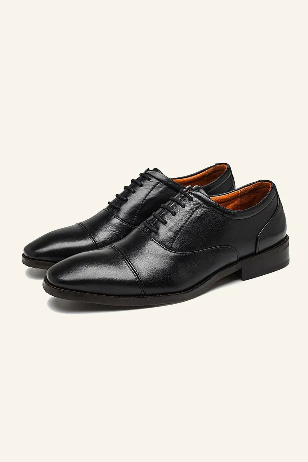 Dark Brown PU Leather Lace Up Men's Shoes