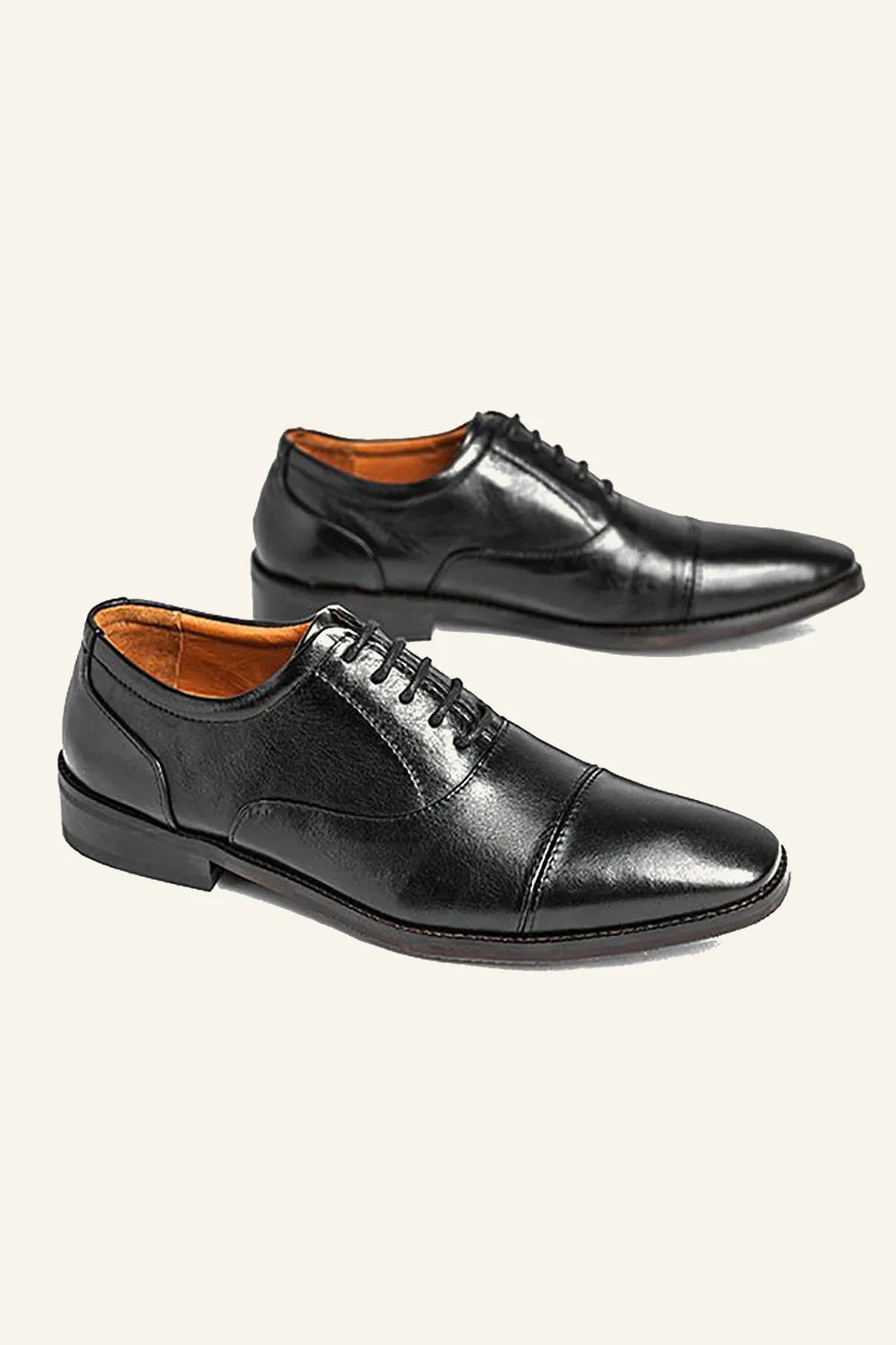 Dark Brown PU Leather Lace Up Men's Shoes