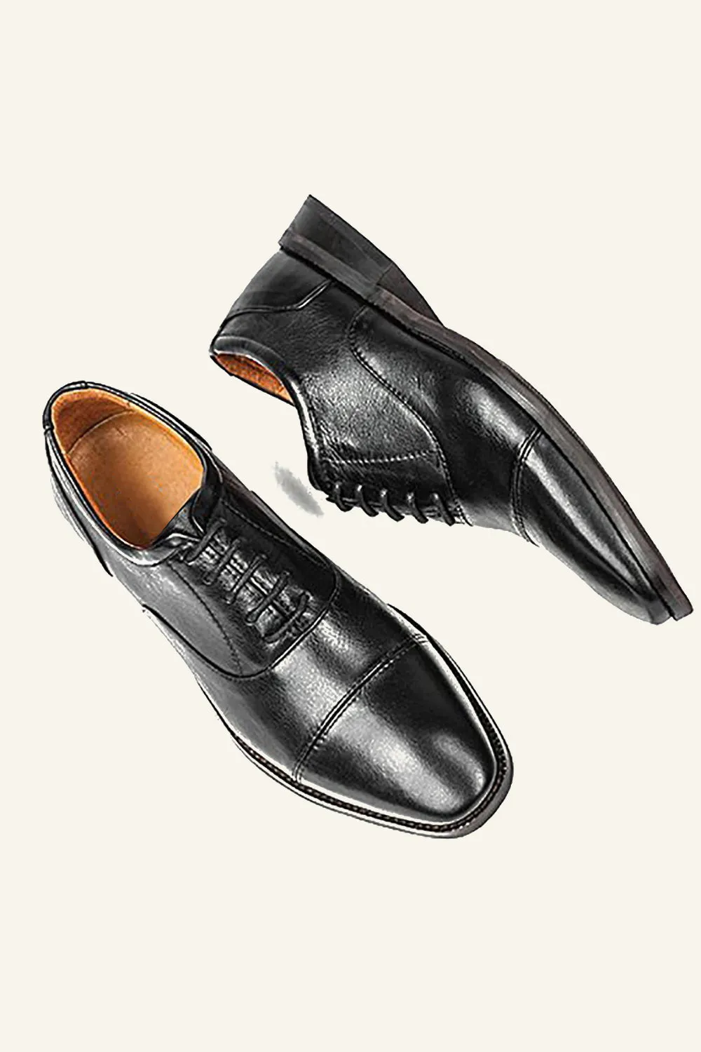 Dark Brown PU Leather Lace Up Men's Shoes