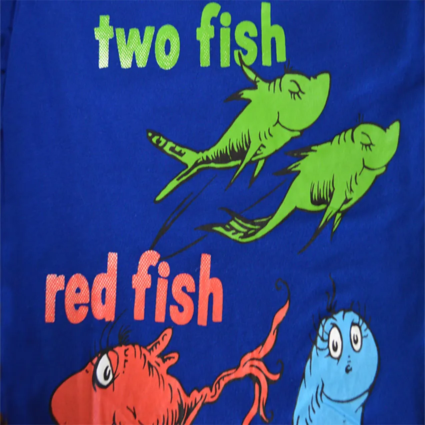 Dr Seuss One Fish Two Fish Blue Lounge Shorts