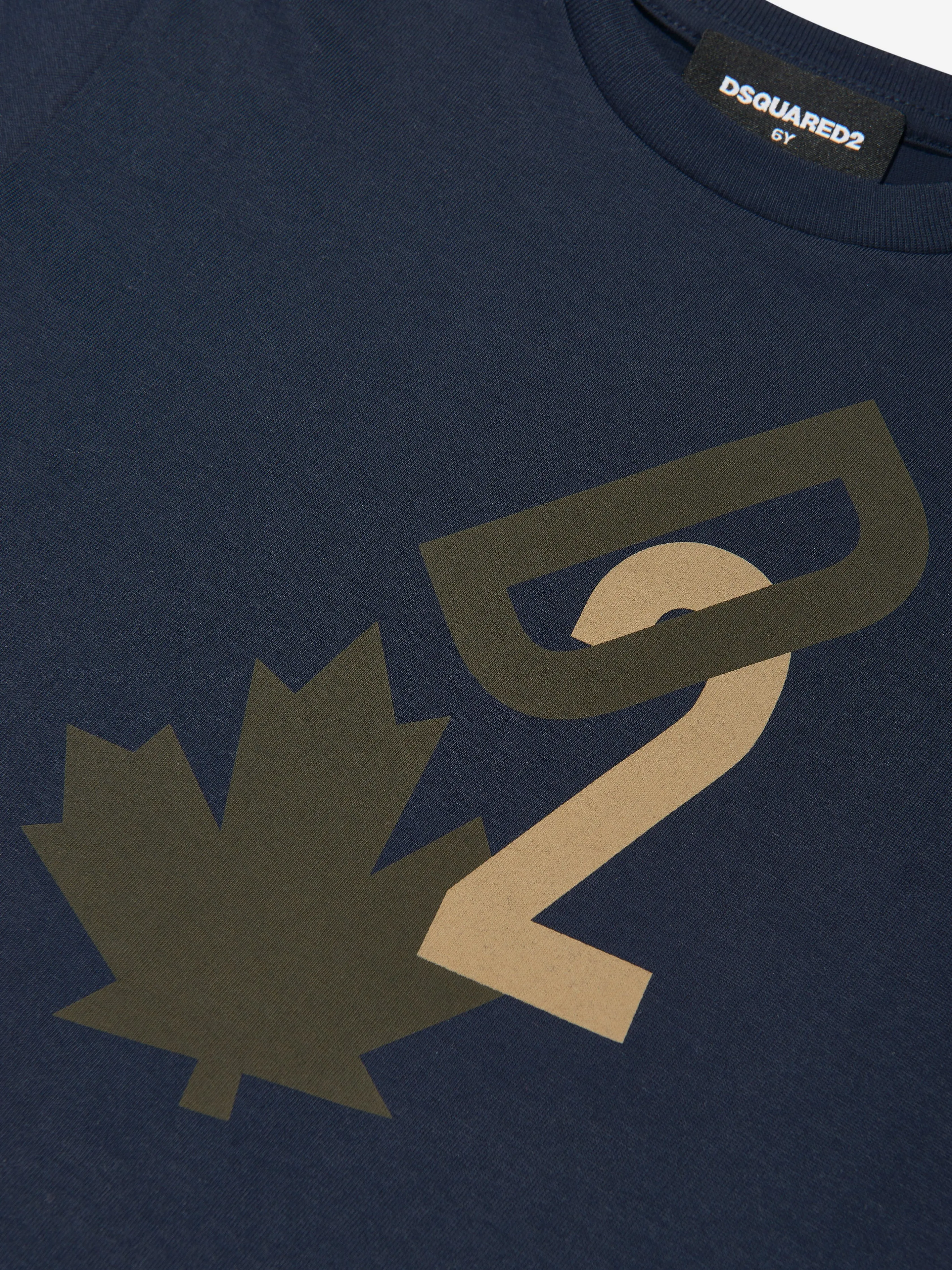 Dsquared2 Kids Maple Leaf Logo T-Shirt in Navy