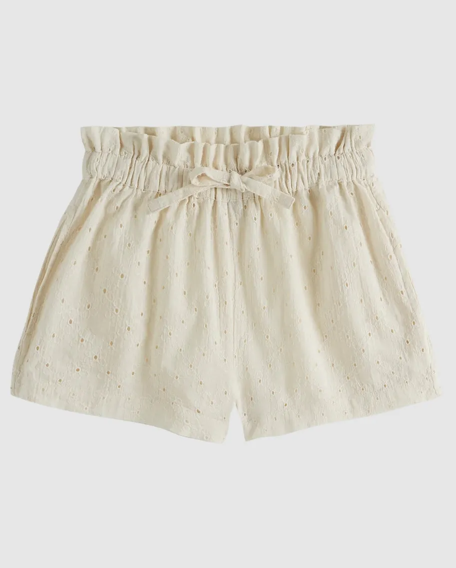 Emile Girls' Eyelet Cotton Shorts