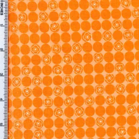 Fabric Editions Valencia Floral & Spots on Orange Cotton Prints