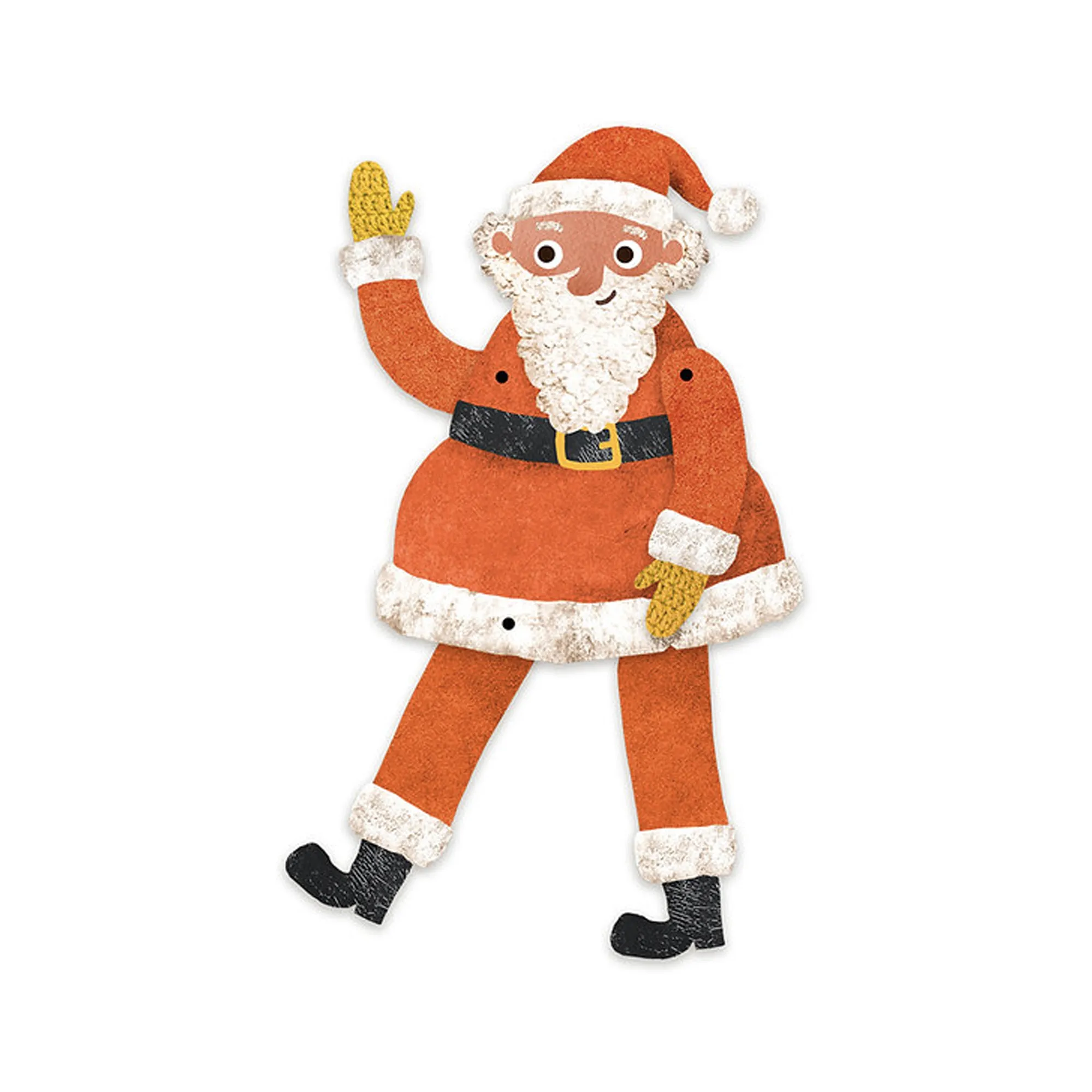 Father Christmas Split Pin Puppet A5 Greeting Card