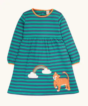 Frugi Dolcie Dress - Iguana Stripe/Tiger