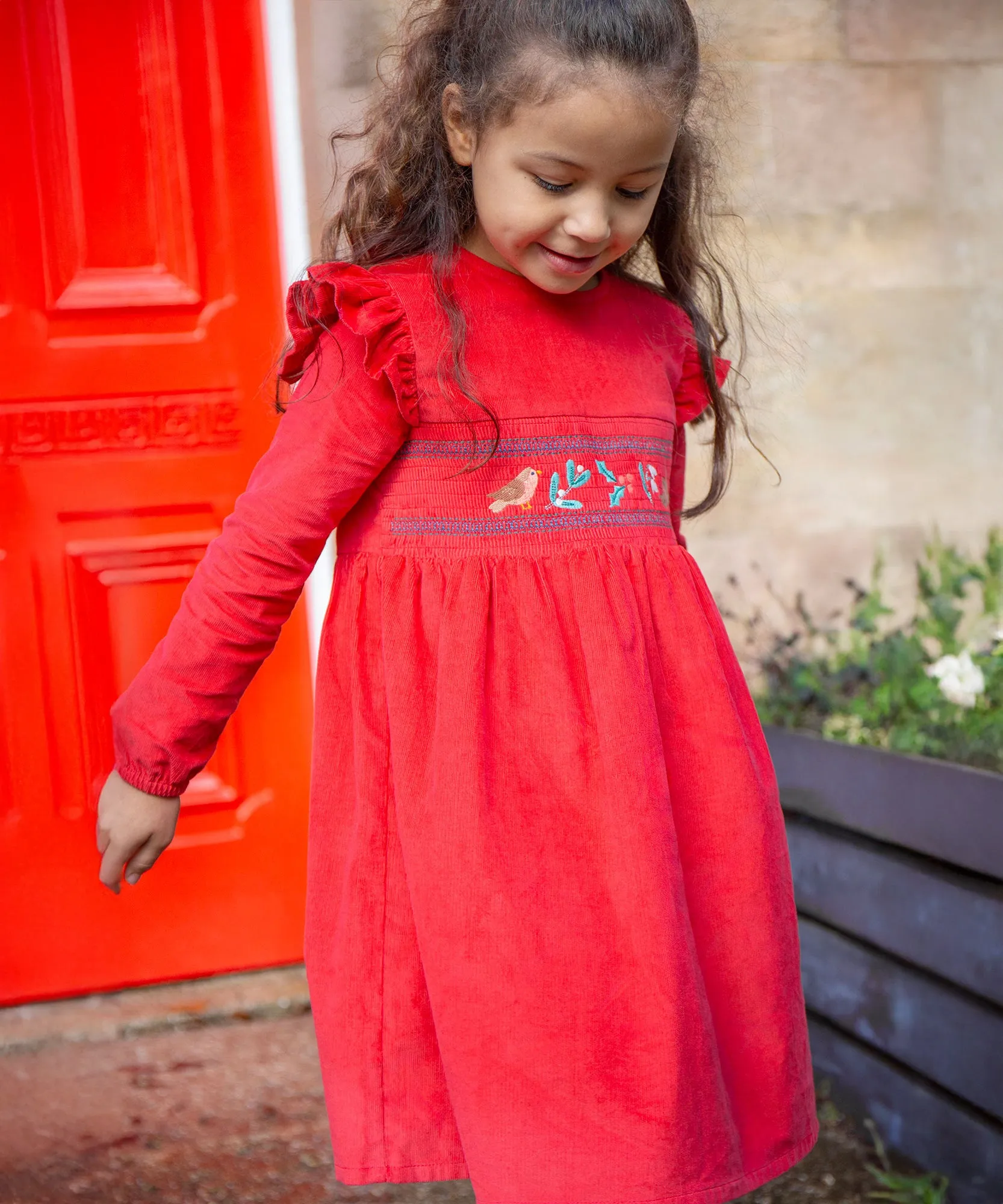 Frugi Leonora Dress - True Red/Robin