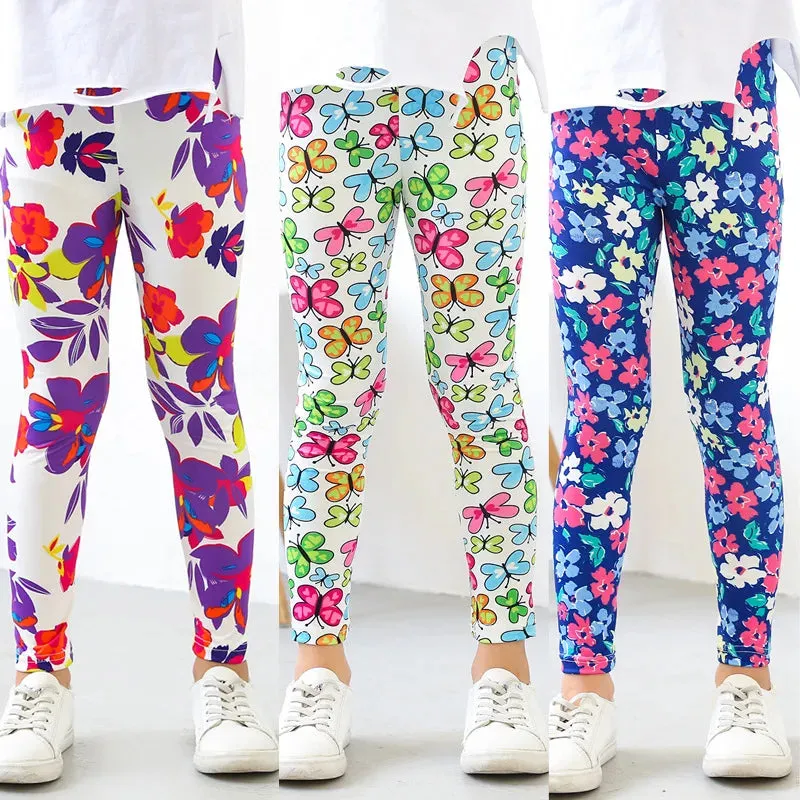 Girls' leggings Spring And Autumn Thin Children's Stretch Printed Pants Korean Children's Pants Summer Clothes