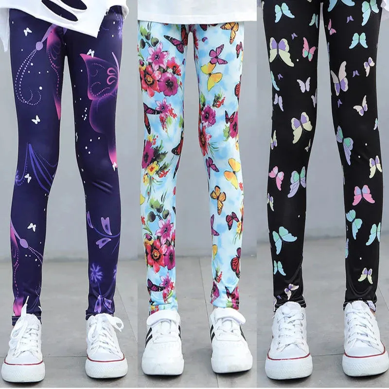 Girls' leggings Spring And Autumn Thin Children's Stretch Printed Pants Korean Children's Pants Summer Clothes