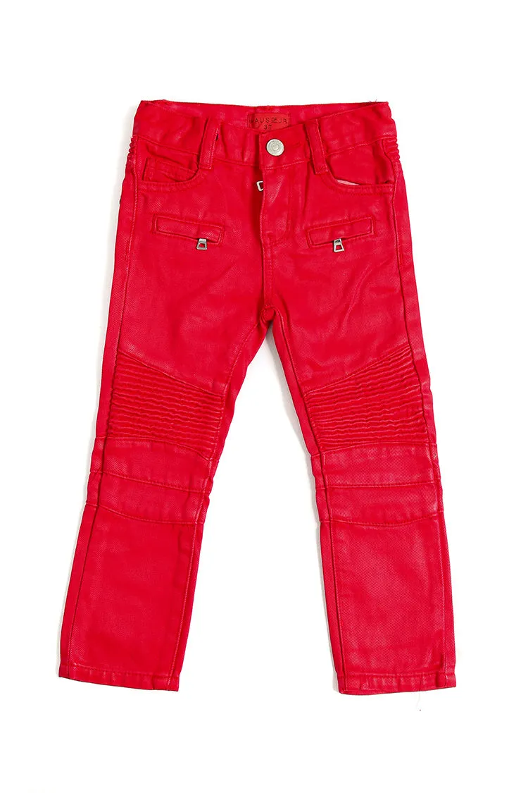 Haus Of JR Clayton Biker Denim Red