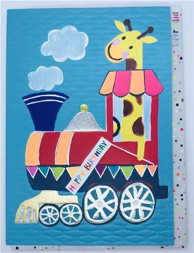 HL1942 Birthday Card Animal Train