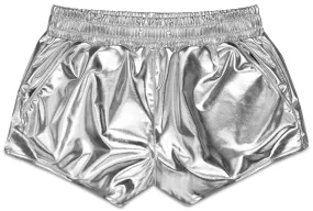 Iscream Metallic Plush Shorts - Silver